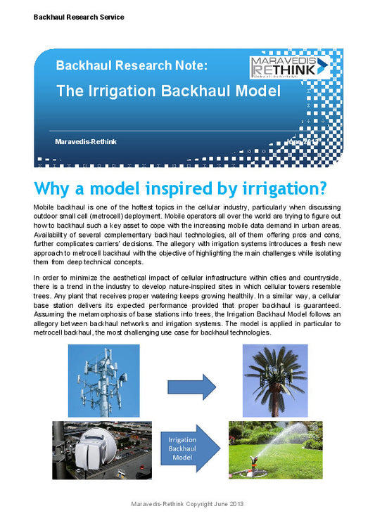 Backhaul Research Note:The Irrigation Backhaul Model