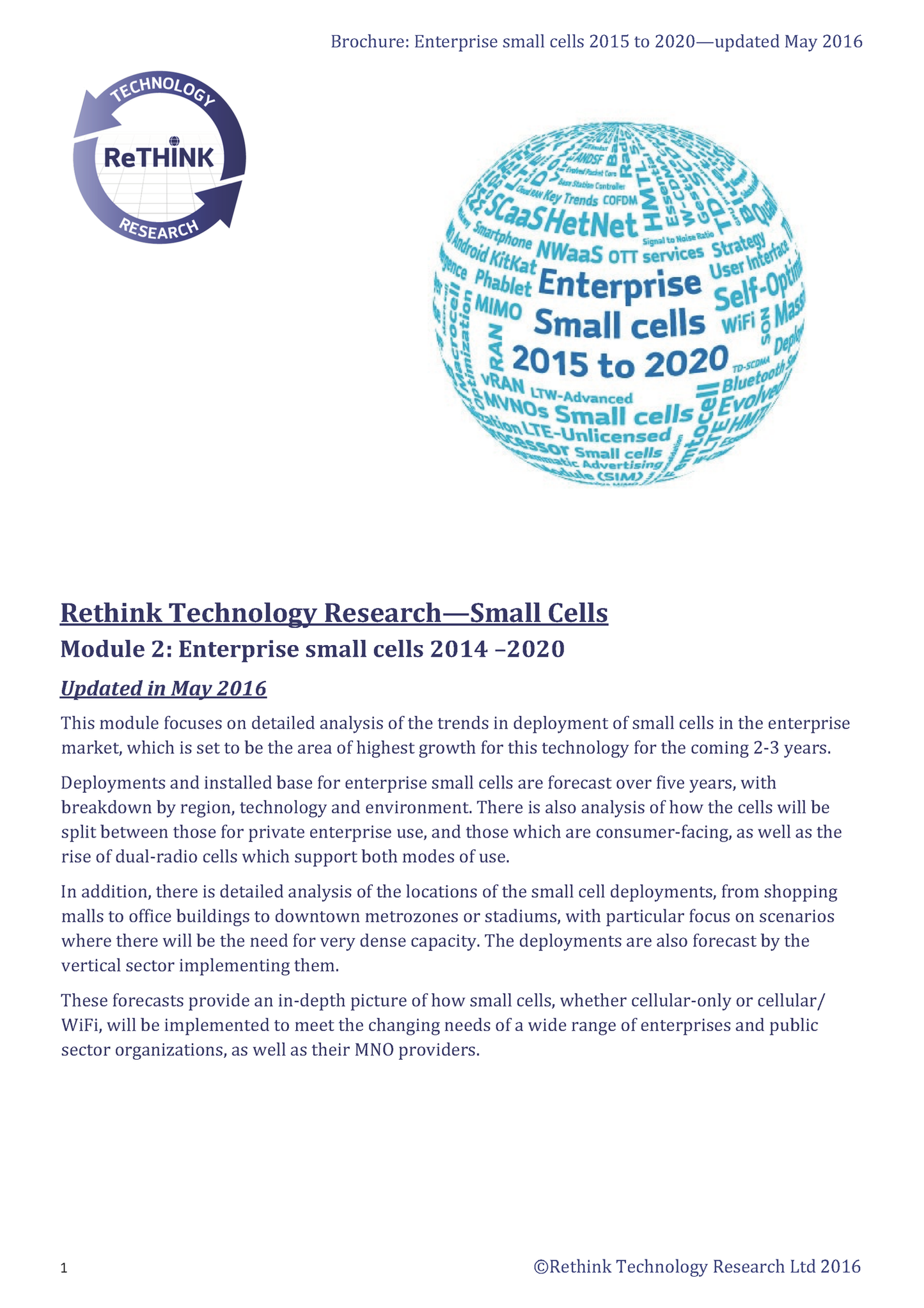 Enterprise small cells 2014 –2020 (May2016)