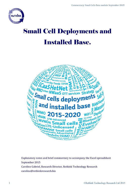 Small cells deployments and installed base 2015-2020