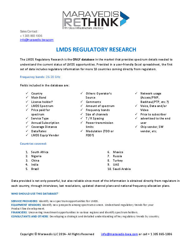 LMDS Regulatory Database