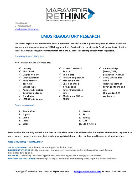 LMDS Regulatory Database