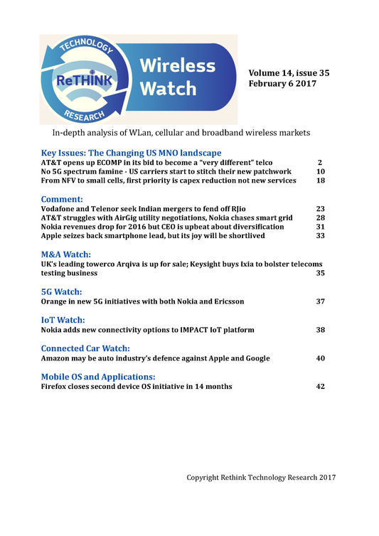 Wireless Watch 672 February 6: The changing US MNO landscape