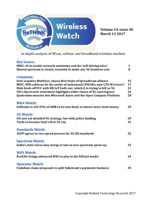 Wireless Watch 677 March 13: Telcos turn to AI